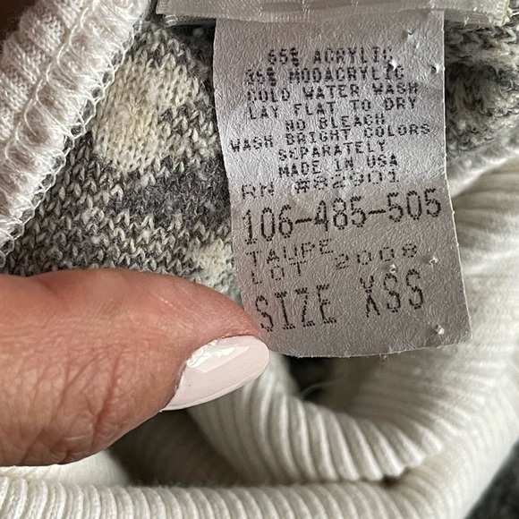 Vintage 90's Turtleneck Fleece Women's XS-S Geometric Ibex Ram Print Western USA - Picture 9 of 10